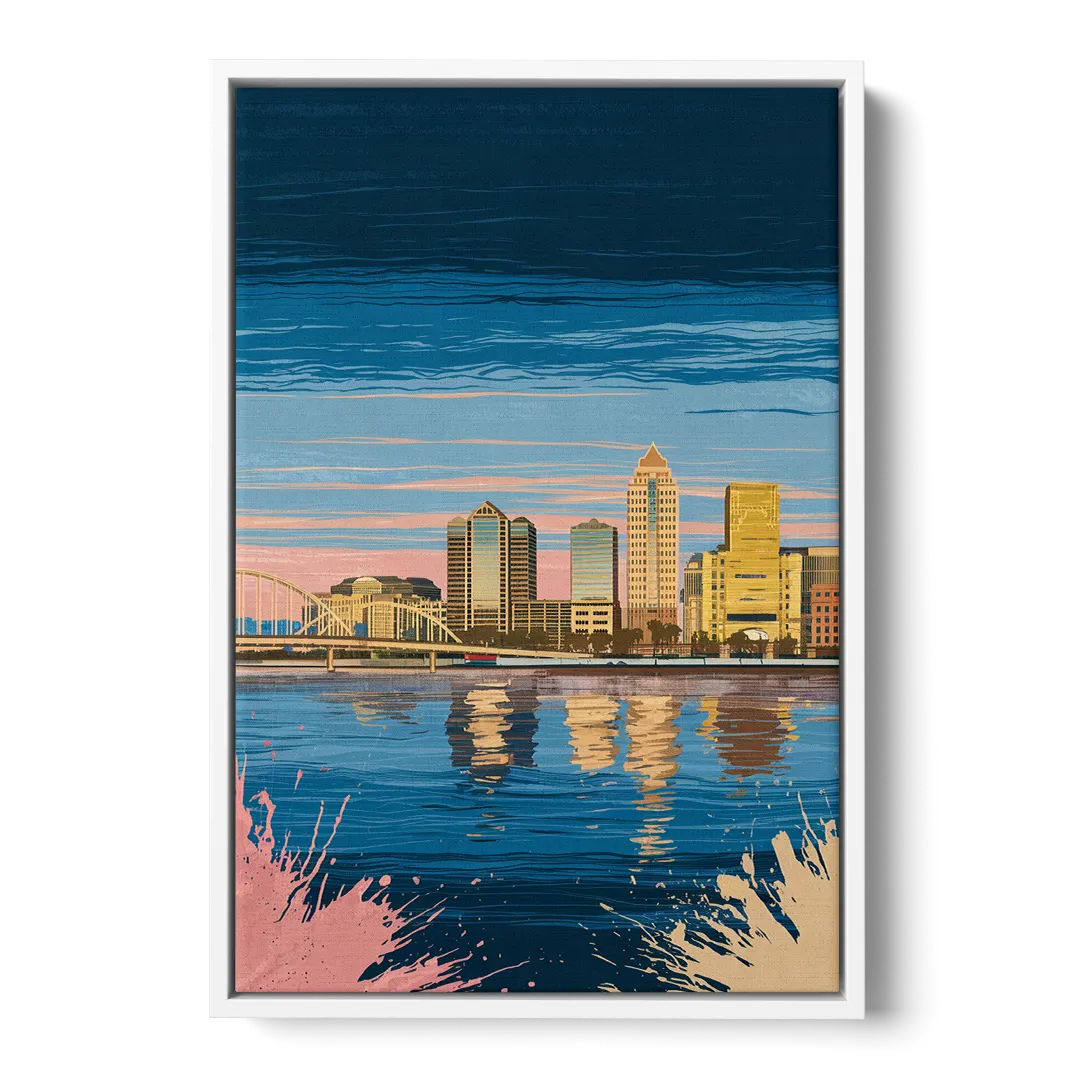 Milwaukee Wisconsin Charm - White Frame Canvas