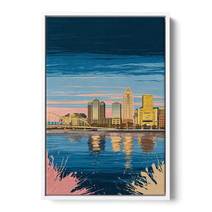 Milwaukee Wisconsin Charm - White Frame Canvas