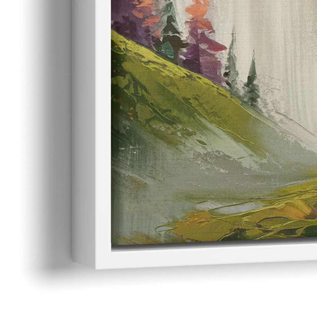 Breckenridge Mountain Sunrise - Close-Up White Frame Canvas