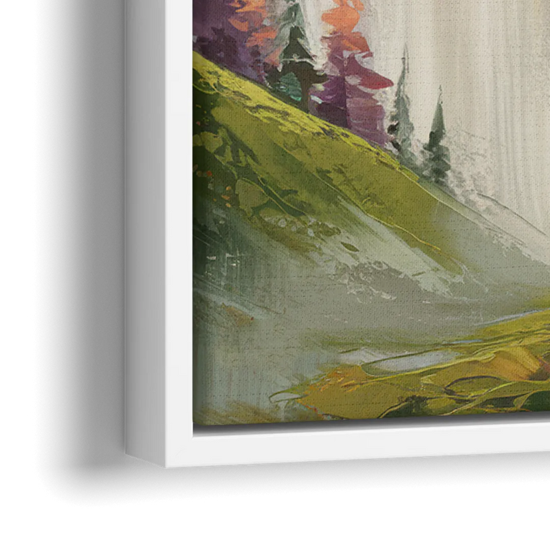 Breckenridge Mountain Sunrise - Close-Up White Frame Canvas