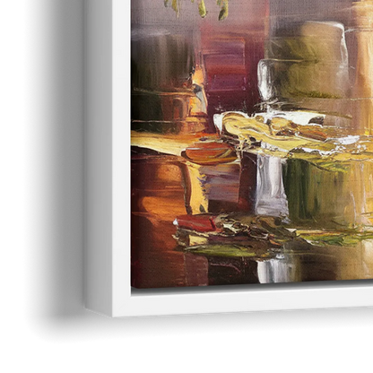 New Hope Covered Bridge Scene - Close-Up White Frame Canvas