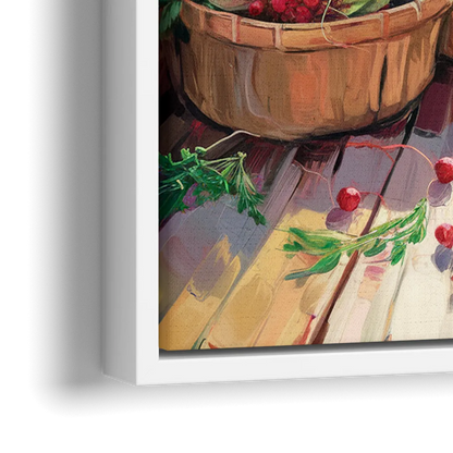 Madison Farmers Market Delight - Close-Up White Frame Canvas