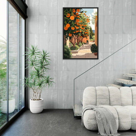 Orlando Citrus Grove Design - Living Room Black Frame Canvas