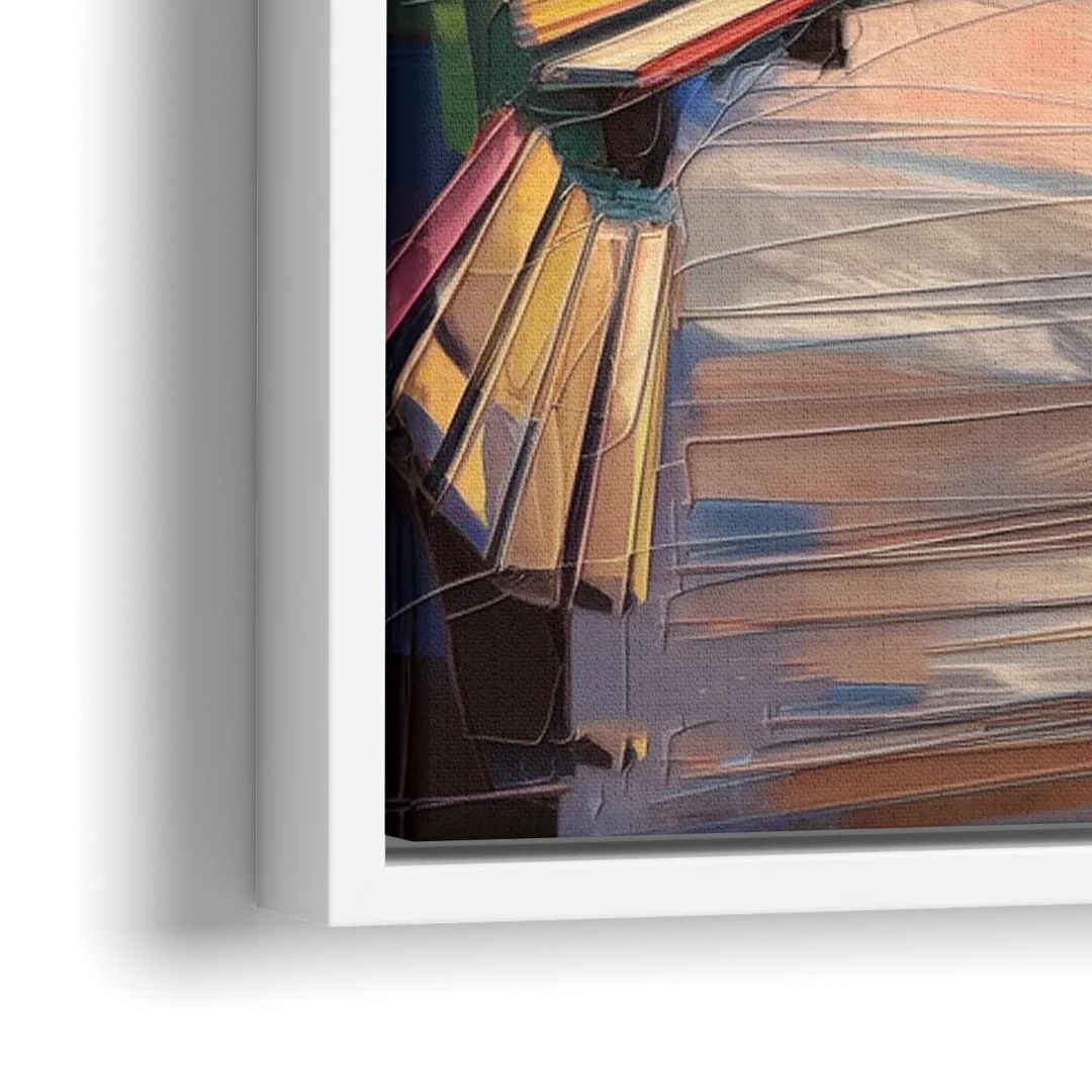 Buffalo Waterfront Boardwalk - Close-Up White Frame Canvas