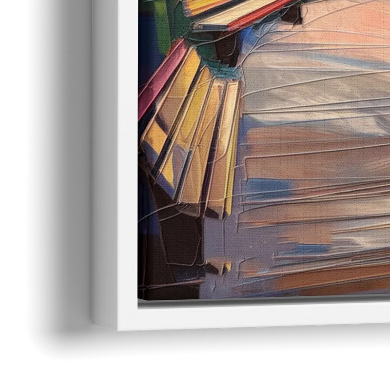 Buffalo Waterfront Boardwalk - Close-Up White Frame Canvas