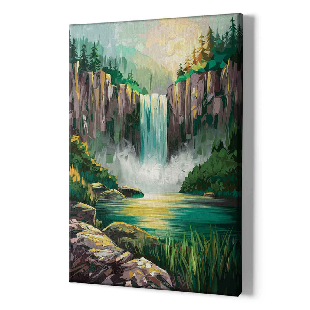 Spokane Waterfalls Scene - Canvas Print Art Sides