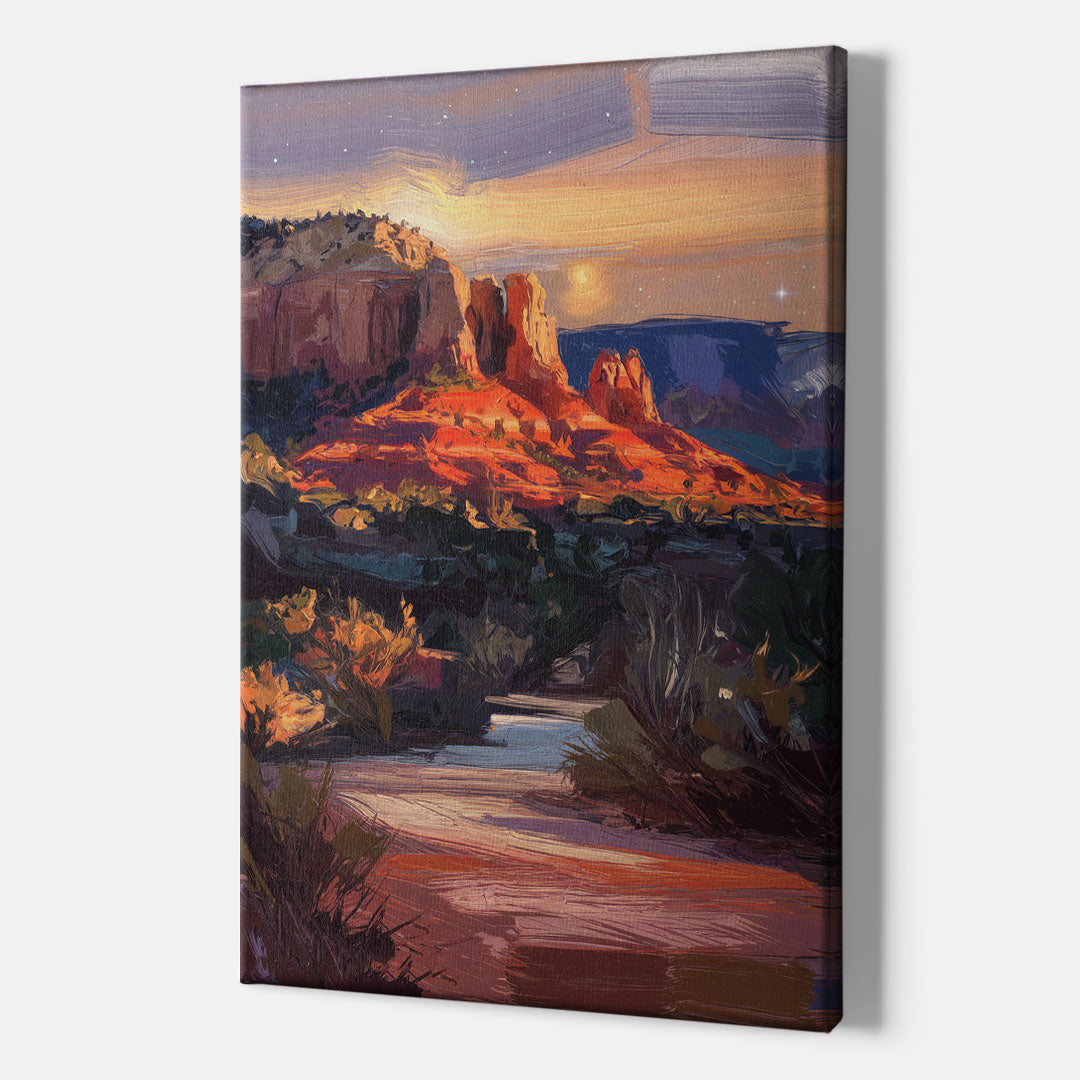 Sedona Evening Sky Glow - Canvas Wall Art Indoor