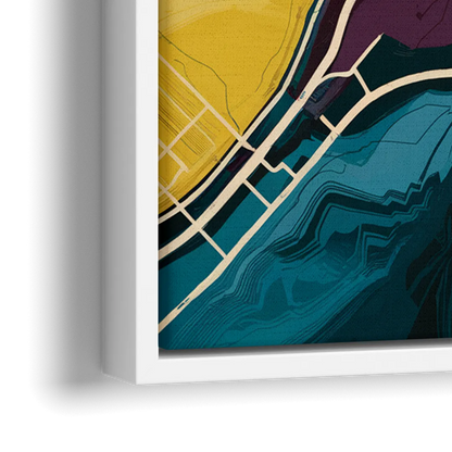 Las Vegas Map Design - Close-Up White Frame Canvas