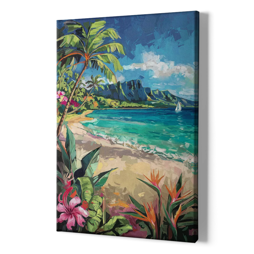 Honolulu Tropical Paradise - Canvas Print Art Sides