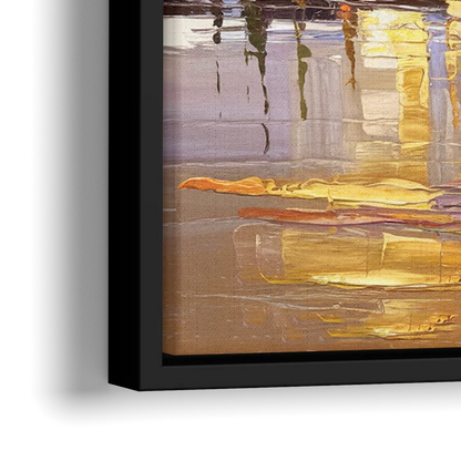 Baton Rouge Mississippi River View - Close-Up Black Frame Canvas