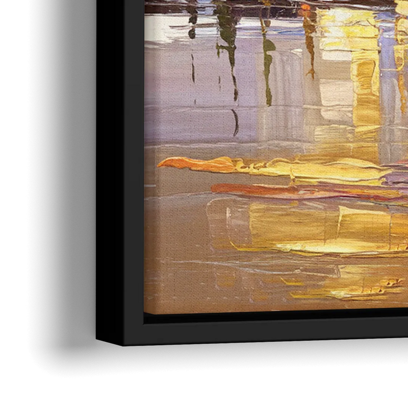 Baton Rouge Mississippi River View - Close-Up Black Frame Canvas