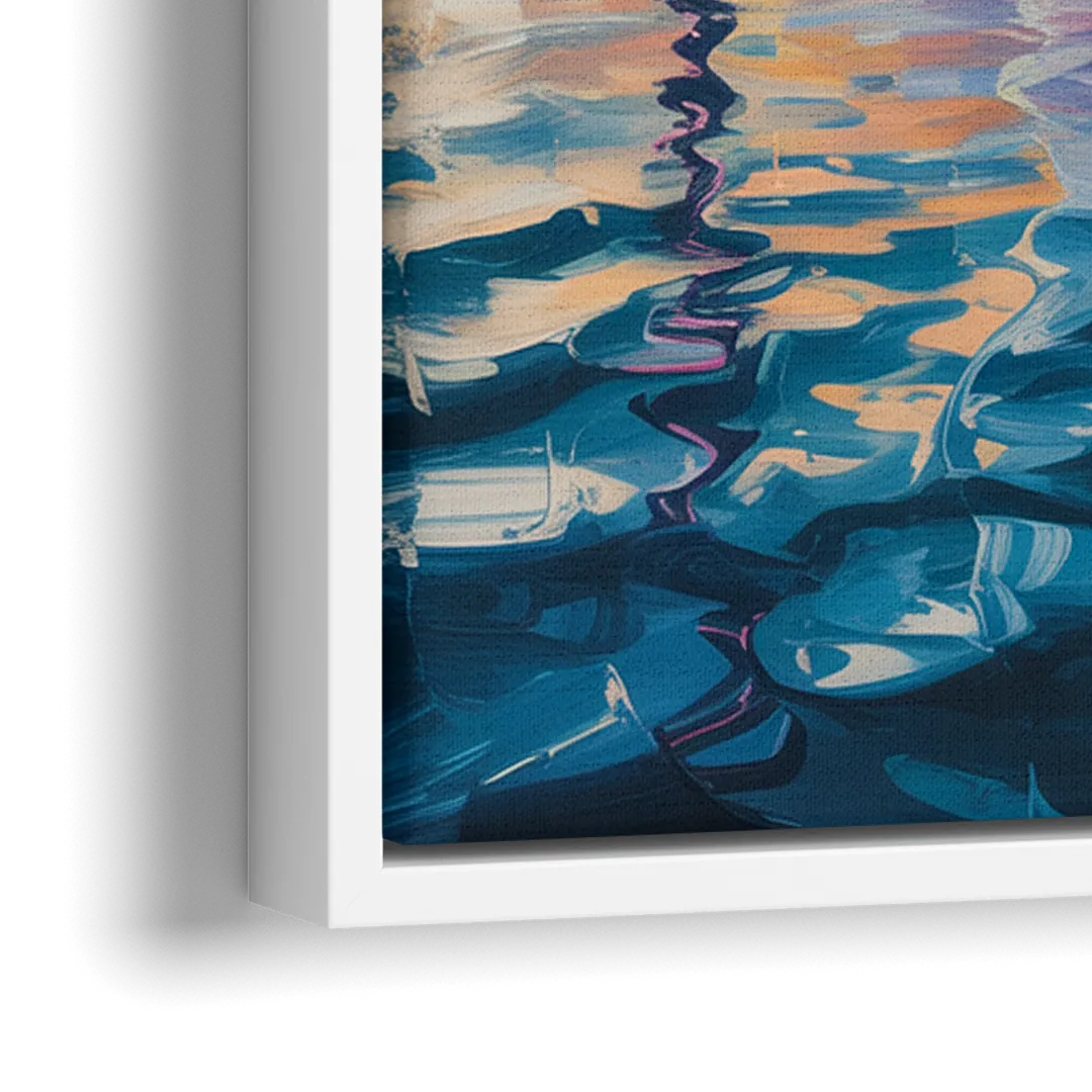 Toronto Skyline at Night Watercolor - Close-Up White Frame Canvas