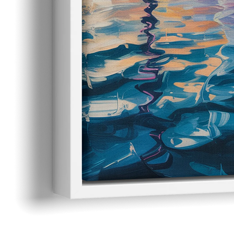 Toronto Skyline at Night Watercolor - Close-Up White Frame Canvas