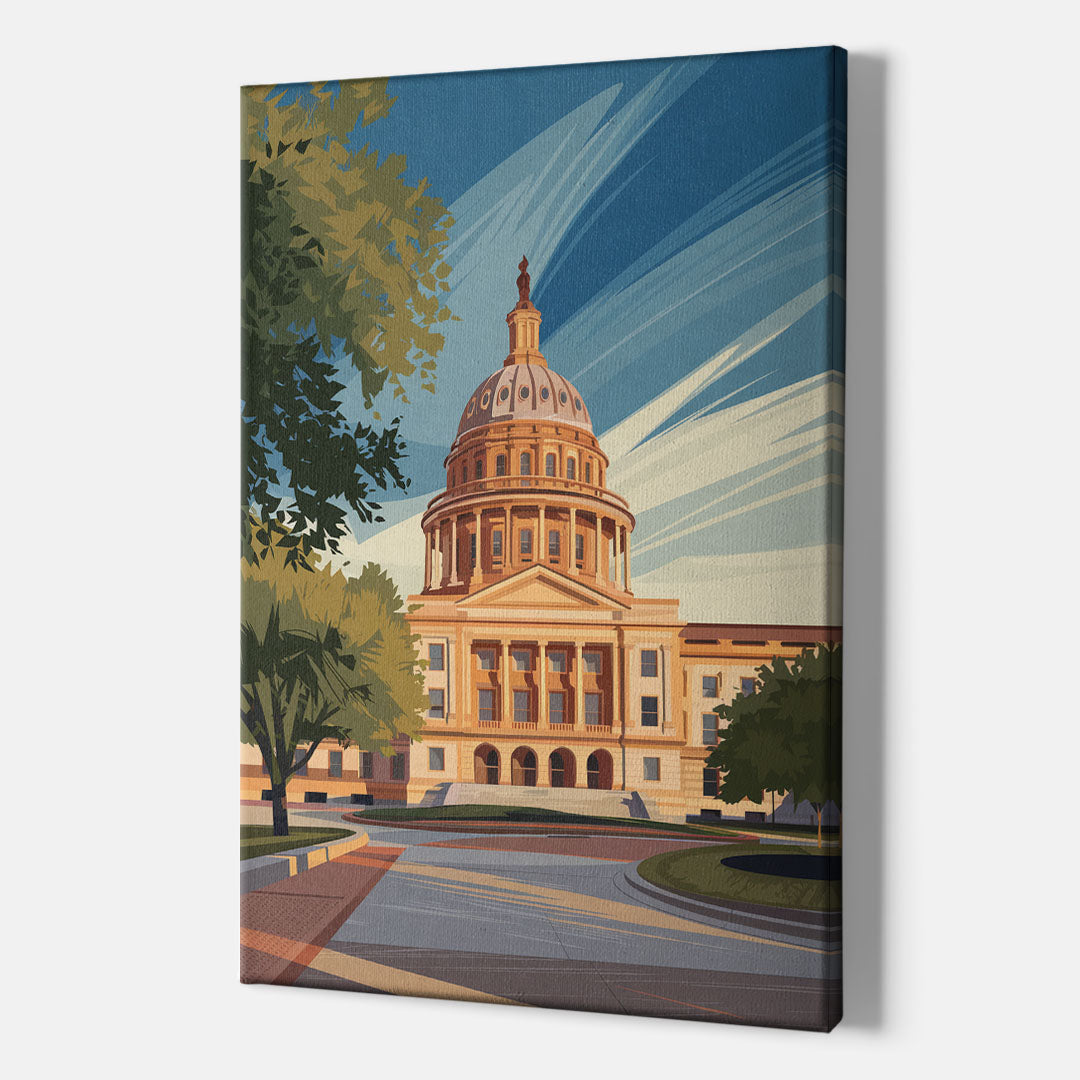 Austin Capitol Building Charm - Canvas Wall Art Indoor