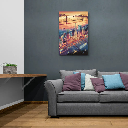 San Francisco Aerial View - Canvas Wall Art Living Room
