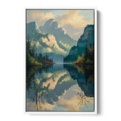 North Shore Mountains - White Frame Canvas