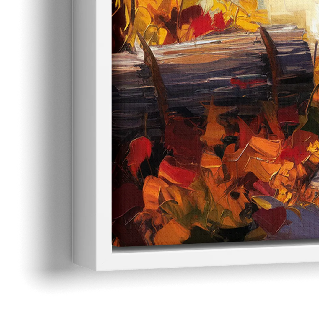 Bar Harbor Fall Foliage Views - Close-Up White Frame Canvas
