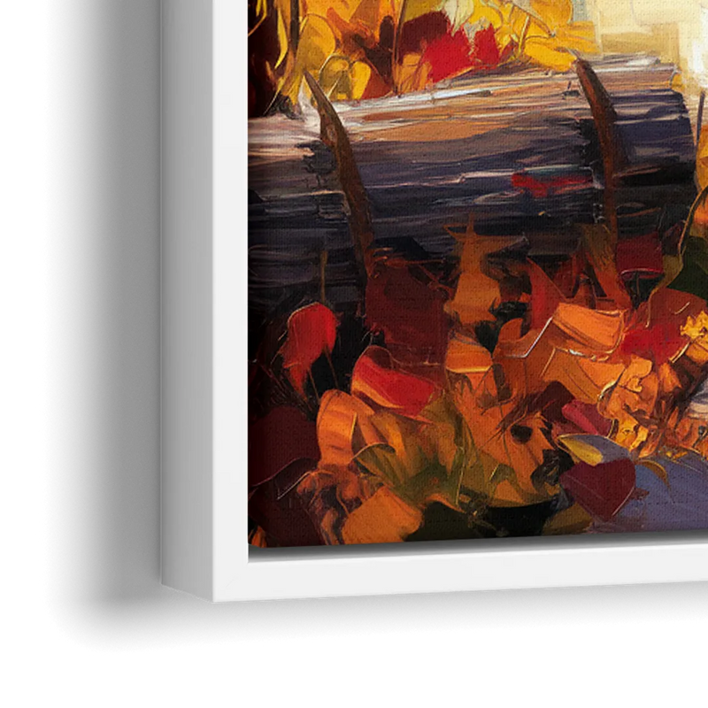 Bar Harbor Fall Foliage Views - Close-Up White Frame Canvas