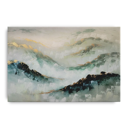 Gatlinburg Misty Mountain Gray Landscape - Canvas Wall Art