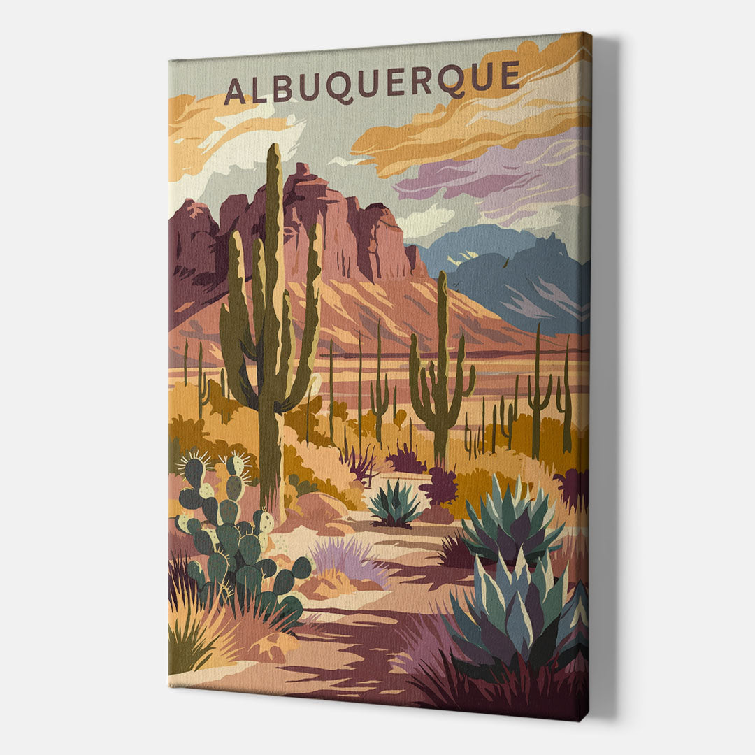 Albuquerque Desert Landscape - Canvas Wall Art Indoor