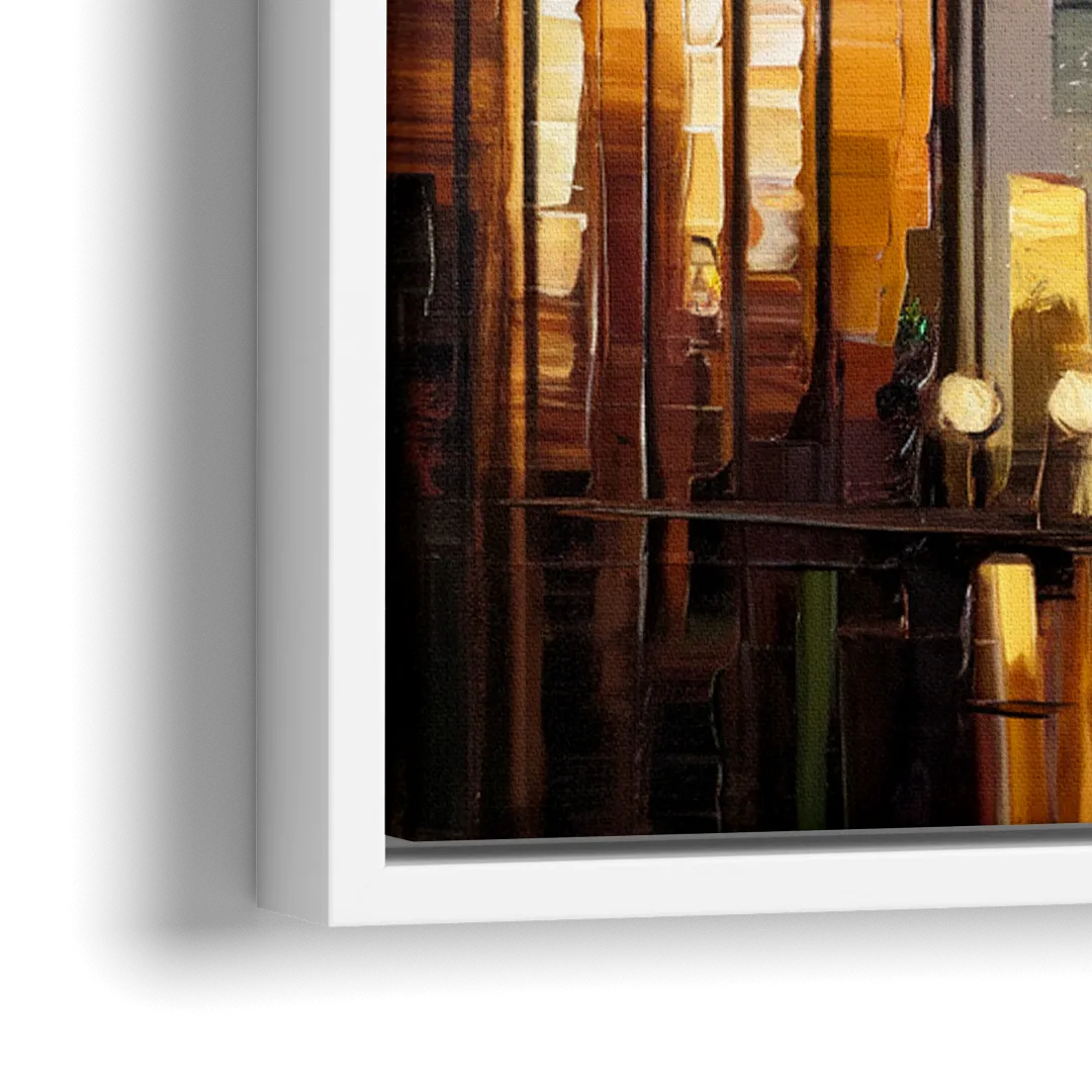 Mobile Urban Charm - Close-Up White Frame Canvas
