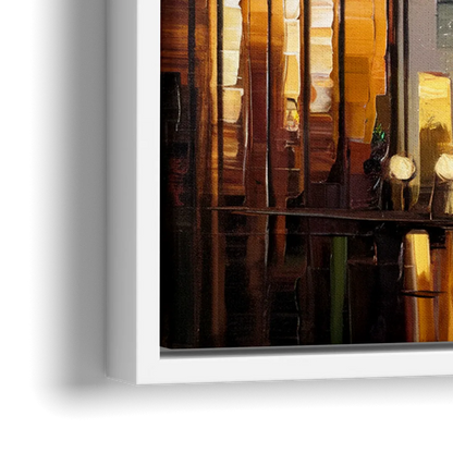 Mobile Urban Charm - Close-Up White Frame Canvas