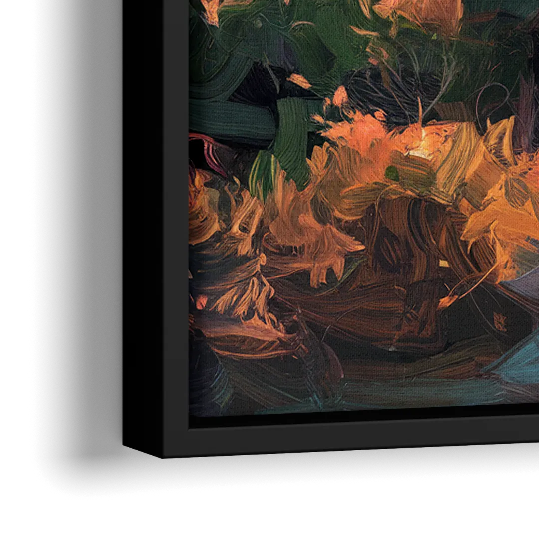 Anaheim Sunset Views - Close-Up Black Frame Canvas