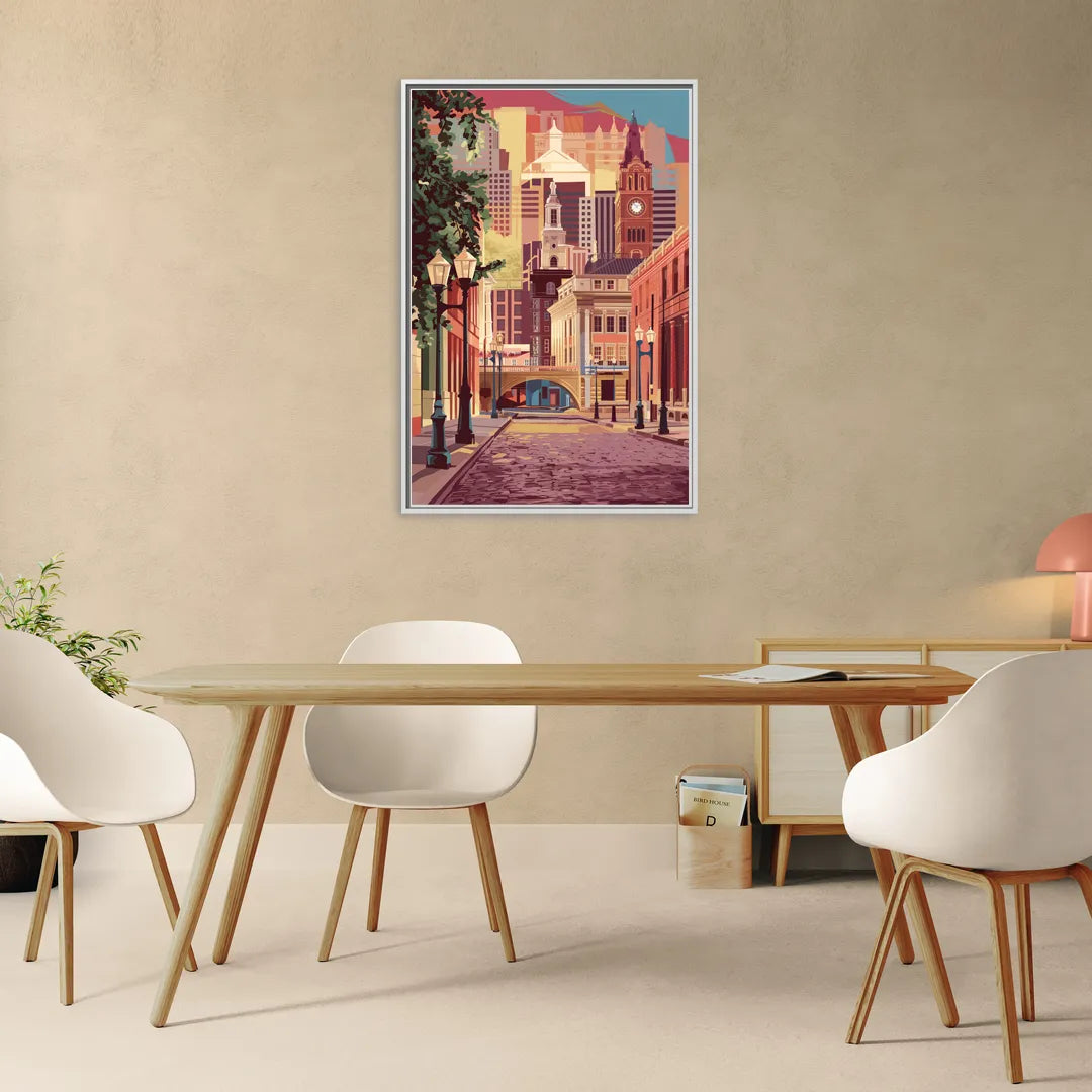 Richmond Historic District - Living Room White Frame Canvas