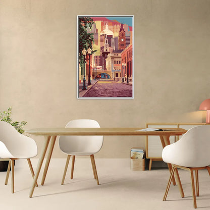 Richmond Historic District - Living Room White Frame Canvas