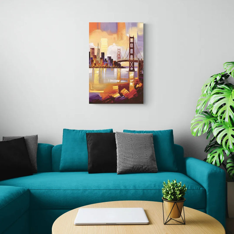 San Francisco Golden Hour Skyline - Canvas Wall Art Living Room