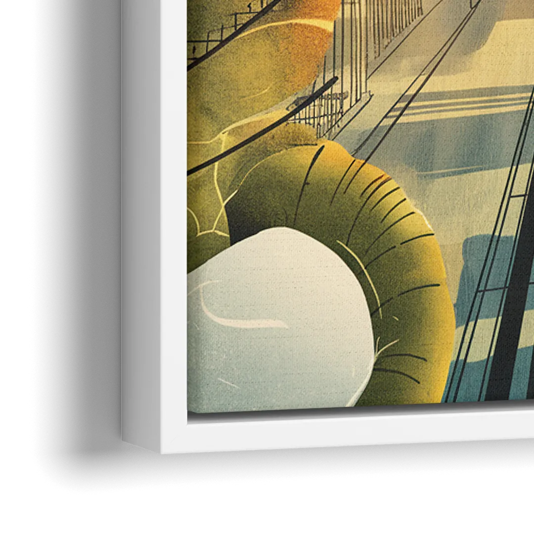 Tacoma Urban Streetscape - Close-Up White Frame Canvas