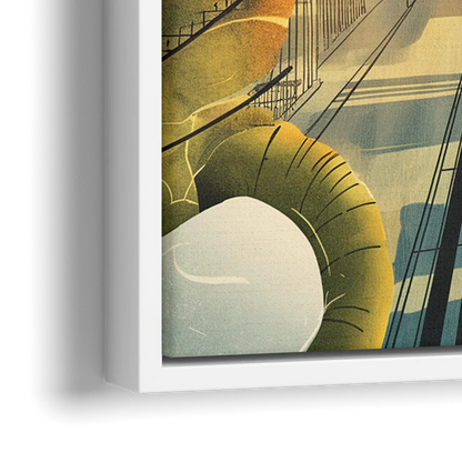 Tacoma Urban Streetscape - Close-Up White Frame Canvas