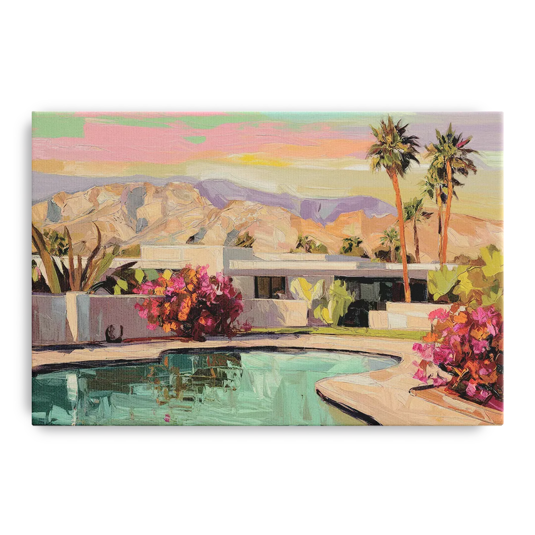 Palm Springs Sunlit Landscape - Canvas Wall Art