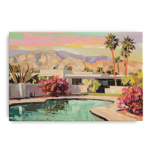 Palm Springs Sunlit Landscape - Canvas Wall Art