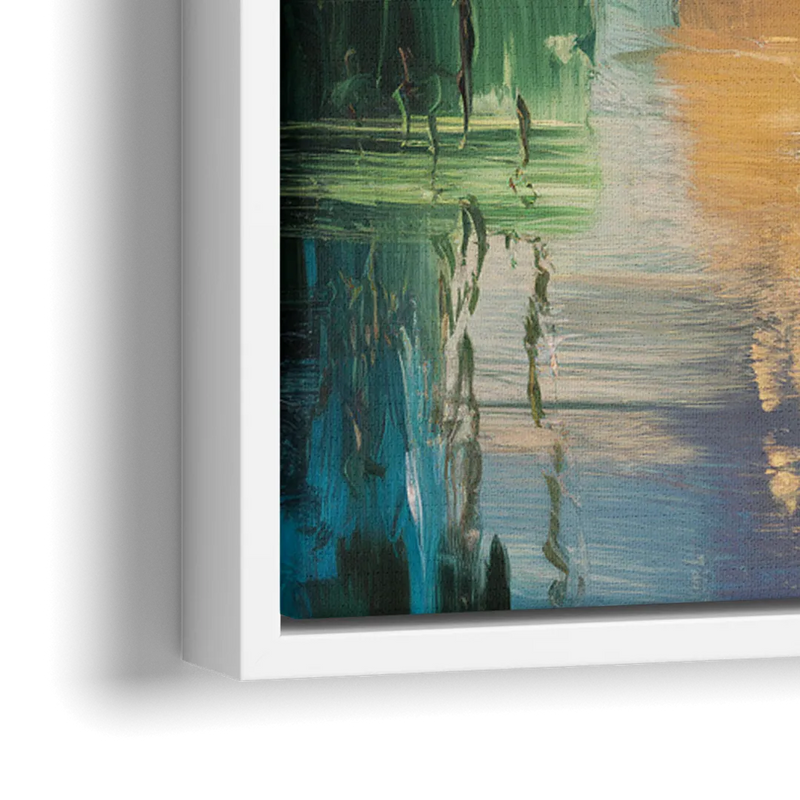 Austin Lady Bird Lake Scene - Close-Up White Frame Canvas