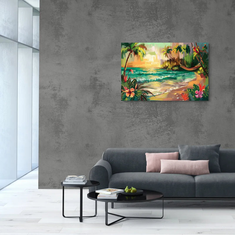 Galveston Tropical Paradise - Canvas Wall Art Living Room
