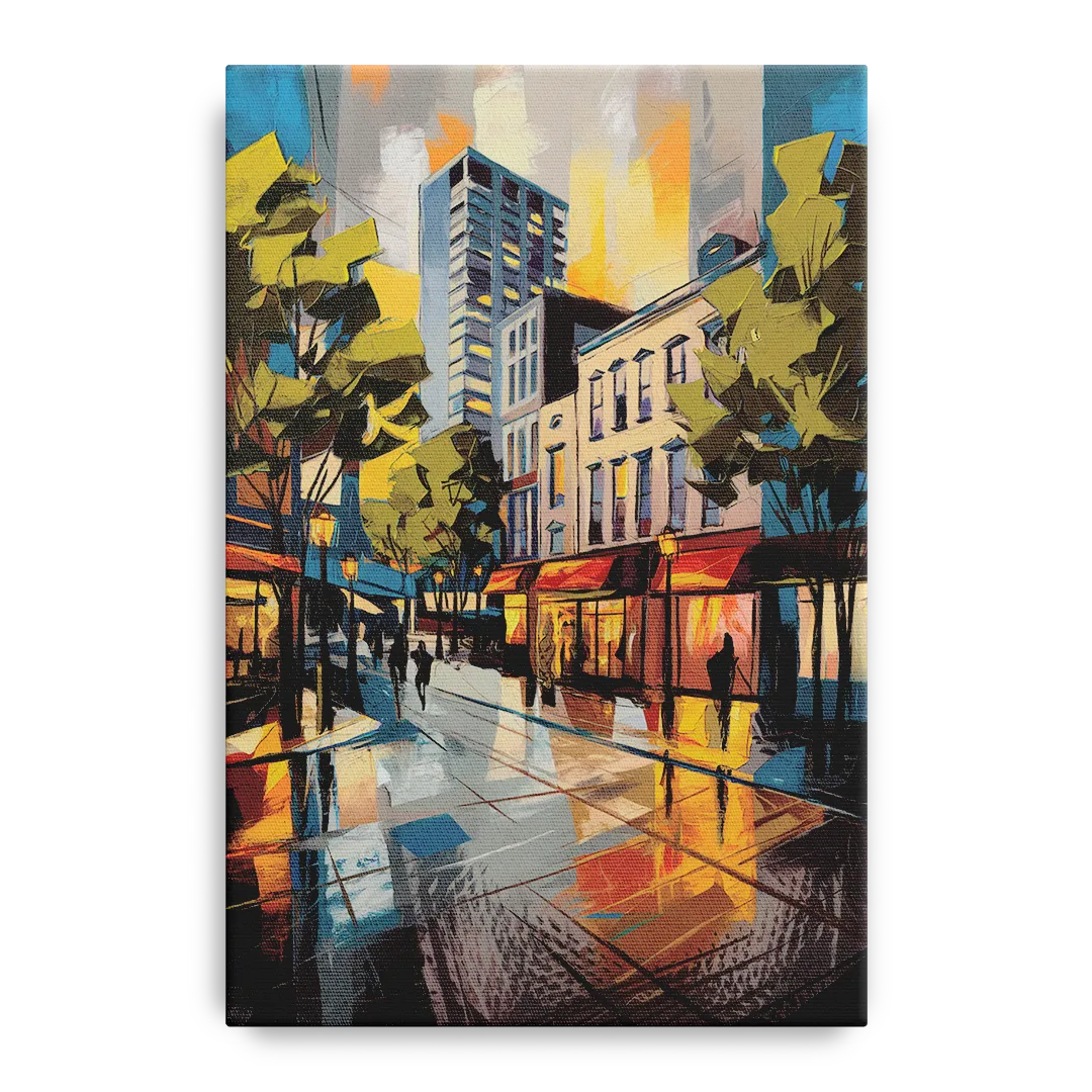 Burlington Vibrant Downtown - Canvas Wall Art