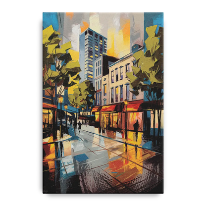Burlington Vibrant Downtown - Canvas Wall Art