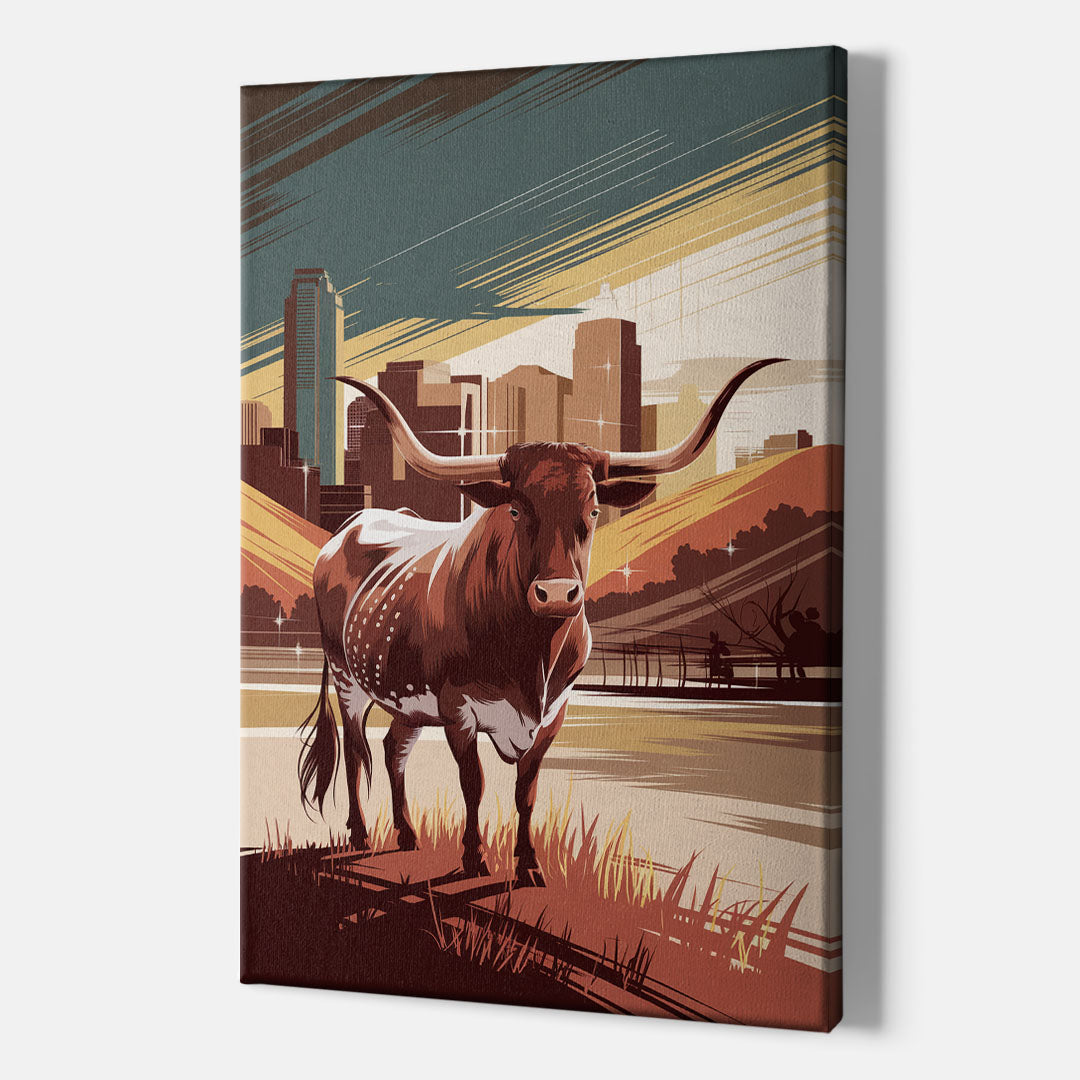 Austin Texas Longhorn Spirit - Canvas Wall Art Indoor