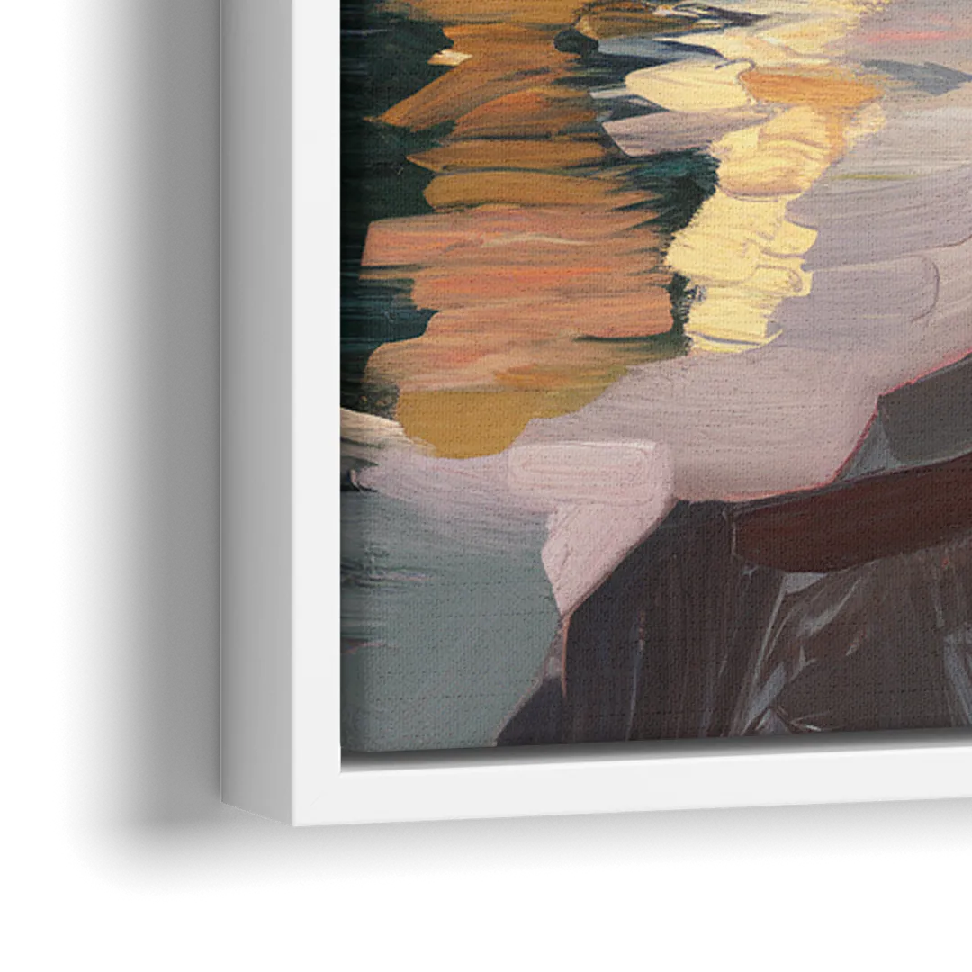 Bar Harbor Scenic Coastline - Close-Up White Frame Canvas