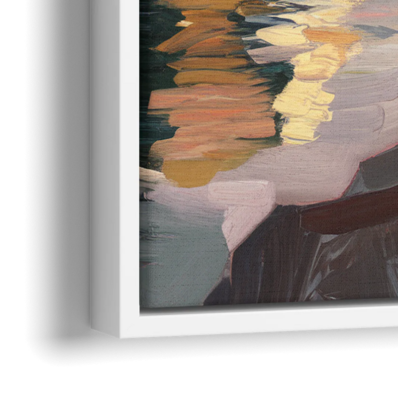 Bar Harbor Scenic Coastline - Close-Up White Frame Canvas