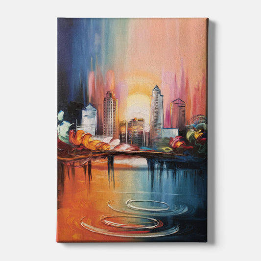 Louisville Skyline at Sunrise - Canvas Wall Art