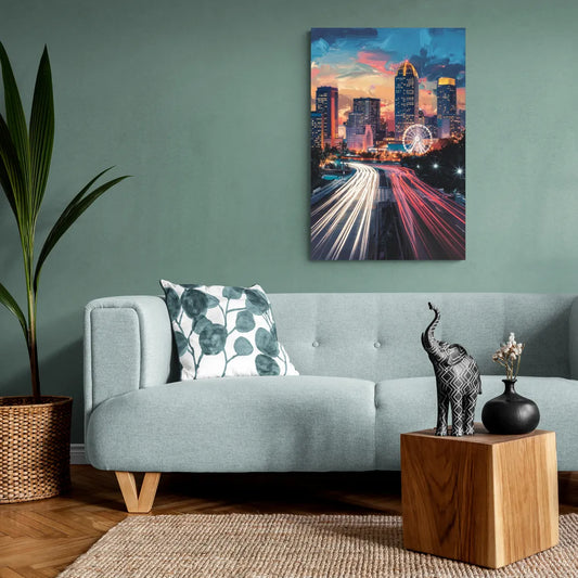 Atlanta Downtown Landmarks - Canvas Wall Art Living Room