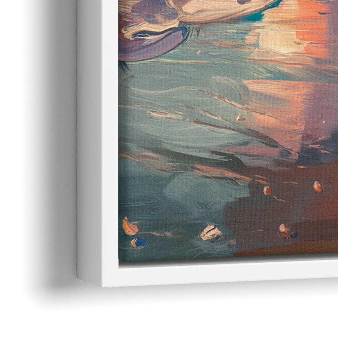 Corpus Christi Coastal Sunrise - Close-Up White Frame Canvas