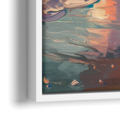 Corpus Christi Coastal Sunrise - Close-Up White Frame Canvas