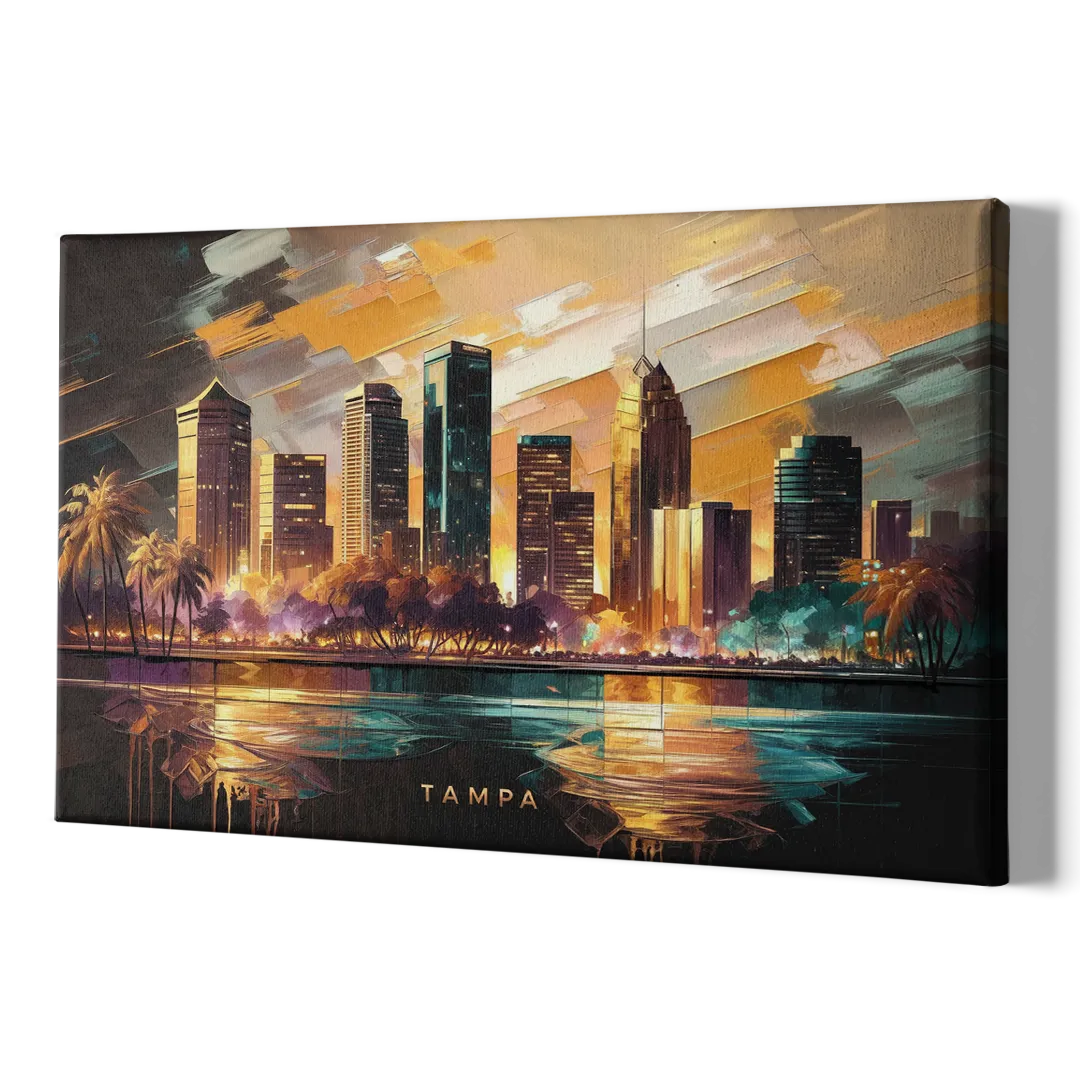 Tampa Modern Downtown View - Canvas Print Art Sides