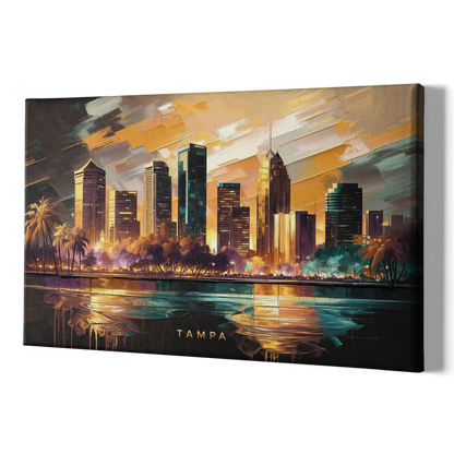 Tampa Modern Downtown View - Canvas Print Art Sides