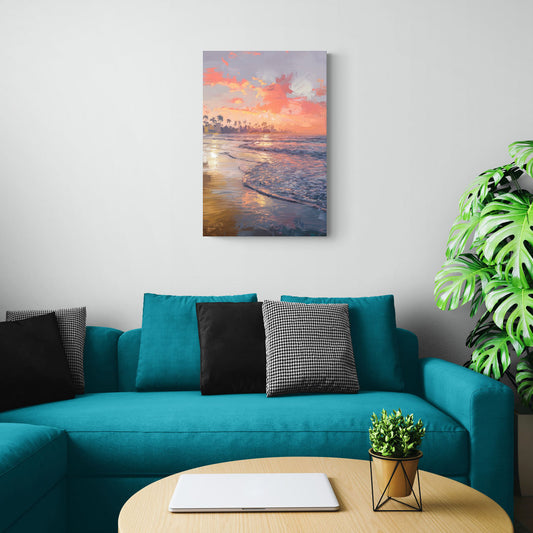 Miami Coastal Horizon - Canvas Wall Art Living Room
