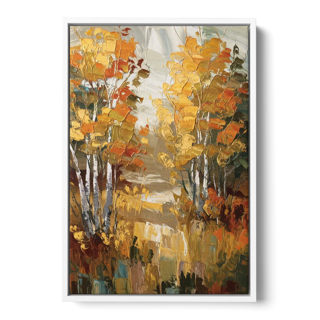 Vail Aspen Forest - White Frame Canvas