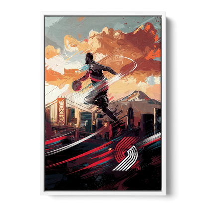 Portland Trail Blazers Fans - White Frame Canvas